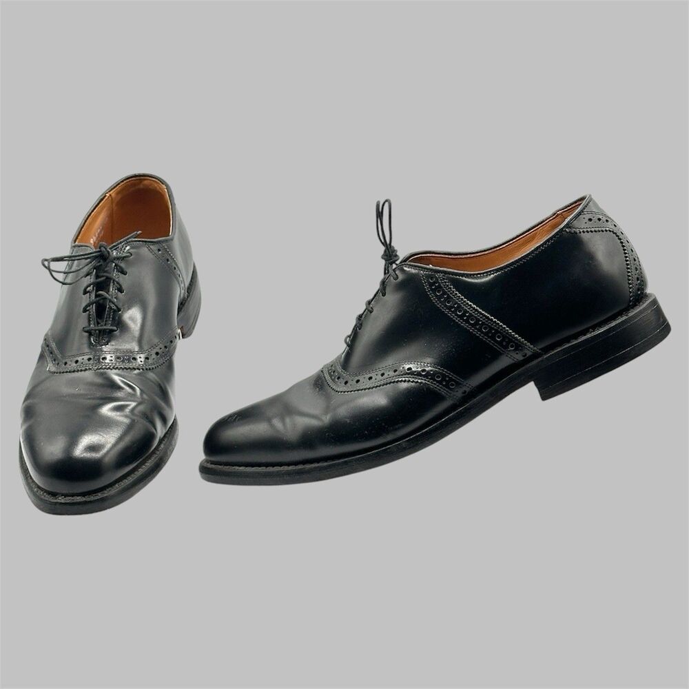 Allen Edmonds Shelton Oxford Shoes Mens Size 11.5 D Black Dress Cap Toe USA
